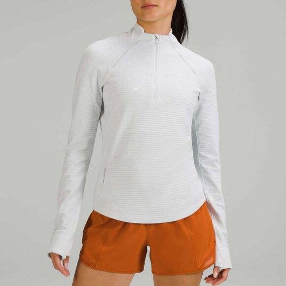 Lululemon Ventscape Half-Zip Light Gray Long Sleeve Vapor size 4 - Picture 1 of 10